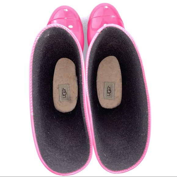 UGG Rubber Mid Rain Boots Bright Pink - Girls 5 - Picture 7 of 9